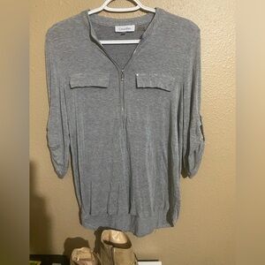 Womens Calvin Klein Gray knit top size small